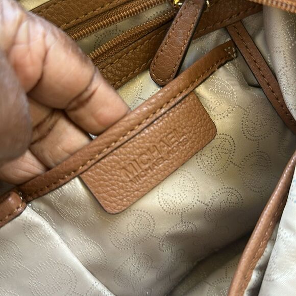 Michael Kors Cognac Leather Brooke Medium Tote/Crossbody Bag - Picture 10 of 11